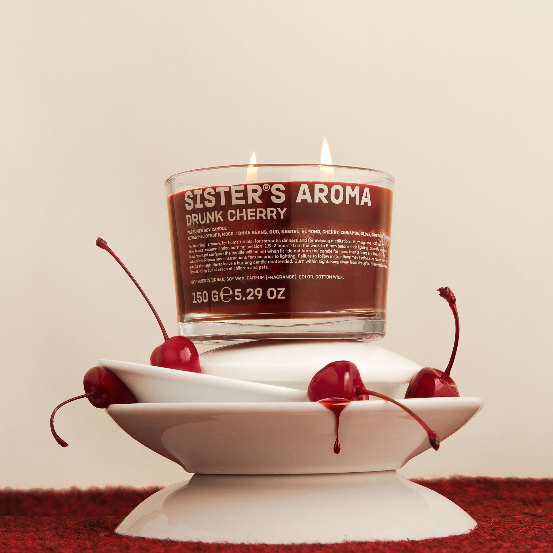 Ароматична свічка DRUNK CHERRY | Sister's Aroma