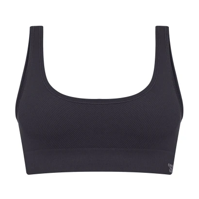 Бесшовный спортивный топ в рубчик Dark Graphite