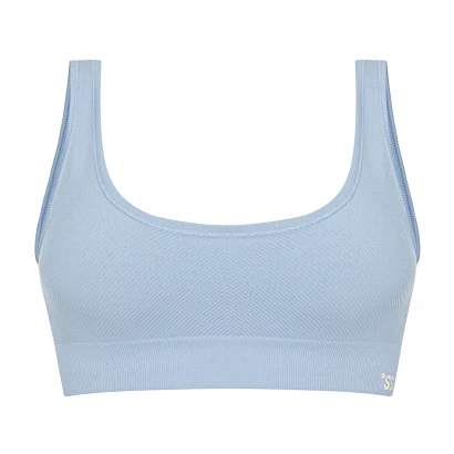 Бесшовный спортивный топ в рубчик Dirty Blue
