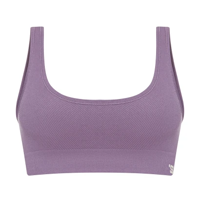 Бесшовный спортивный топ в рубчик Plum