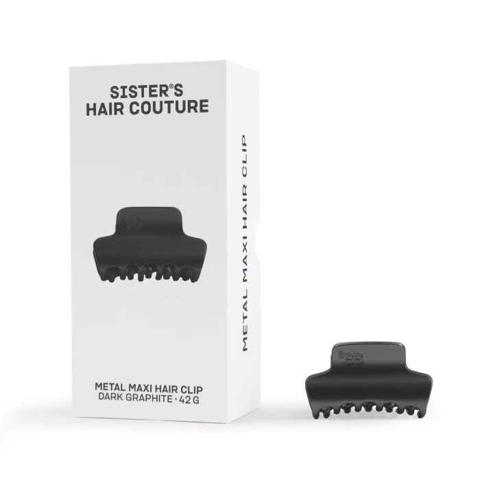 Металева заколка для волосся Matte dark graphite Maxi