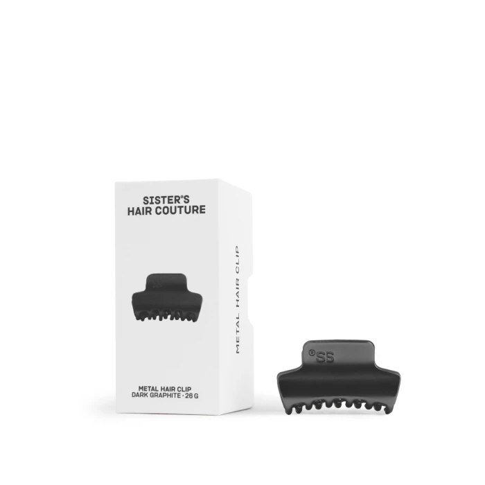 Металева заколка для волосся Matte dark graphite