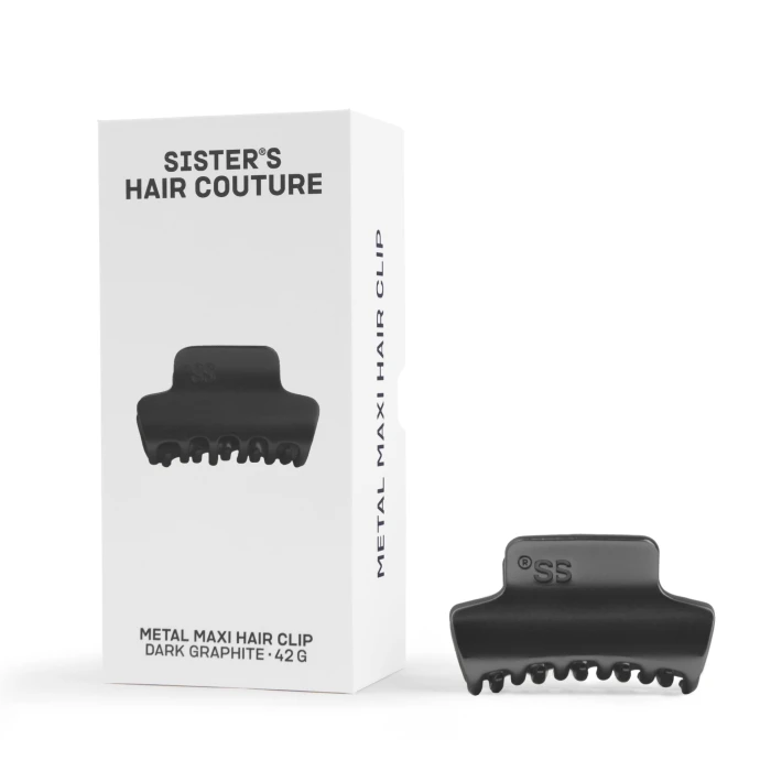 Металева заколка для волосся Matte dark graphite Maxi