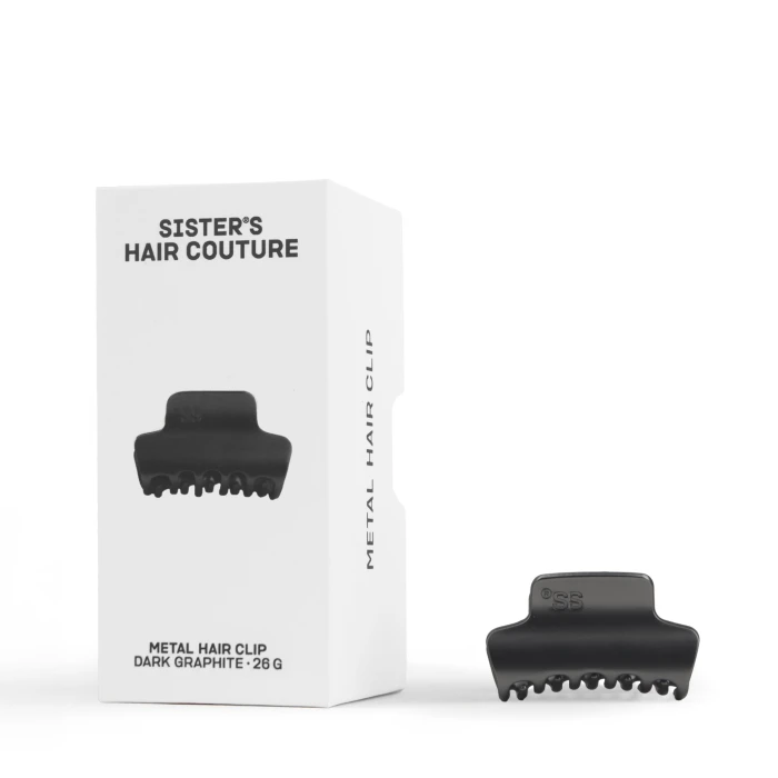 Металева заколка для волосся Matte dark graphite