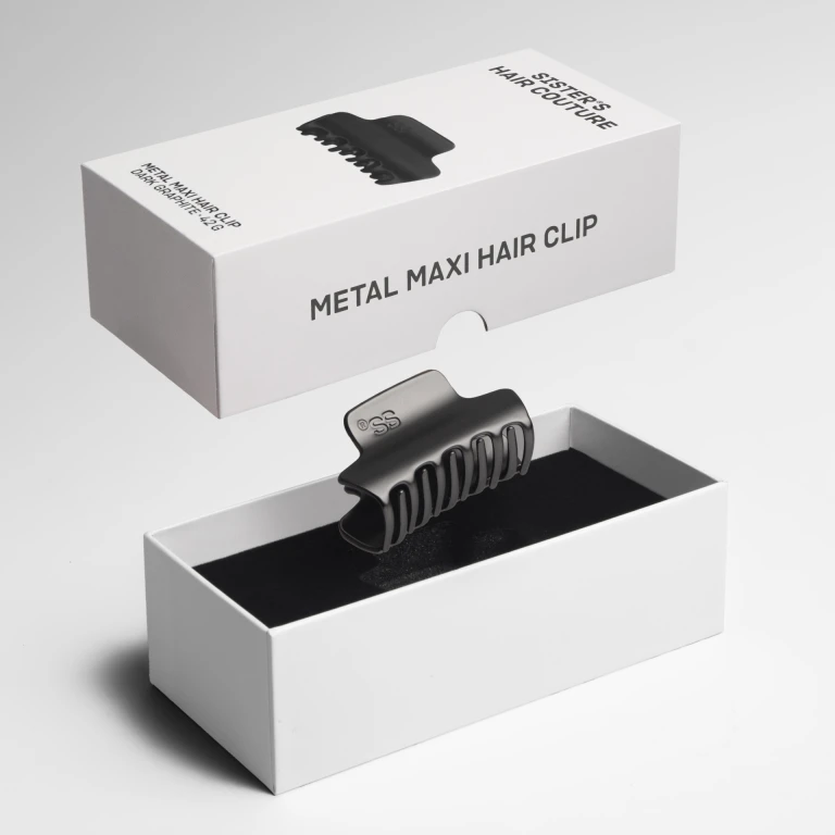 Металева заколка для волосся Matte dark graphite Maxi