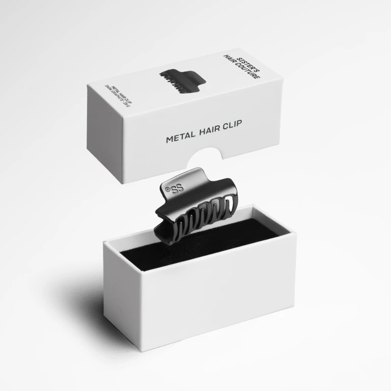 Металева заколка для волосся Matte dark graphite