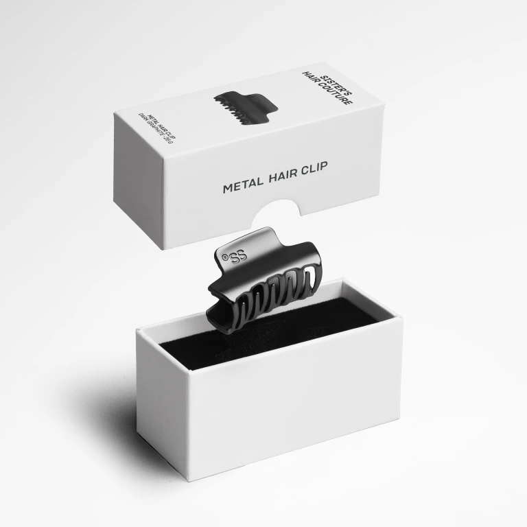 Металева заколка для волосся Matte dark graphite