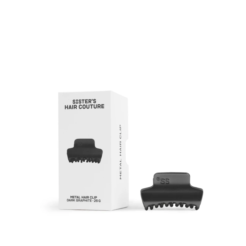 Металева заколка для волосся Matte dark graphite