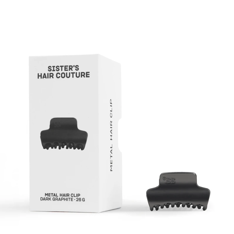 Металева заколка для волосся Matte dark graphite