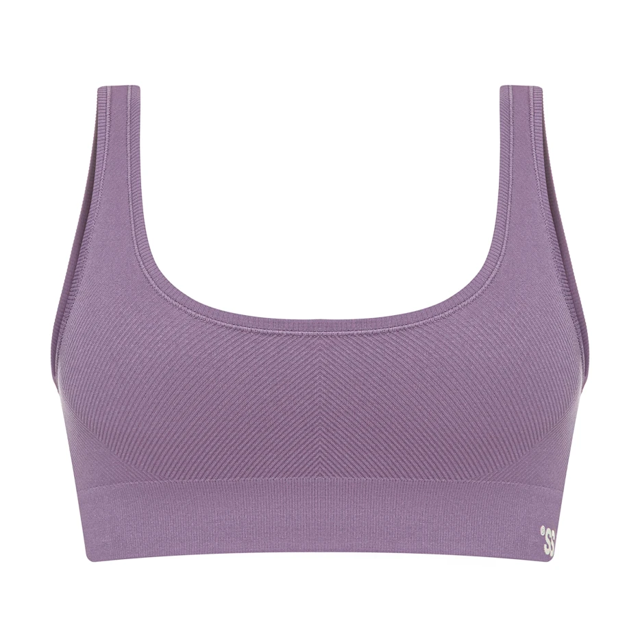 Бесшовный спортивный топ в рубчик Plum