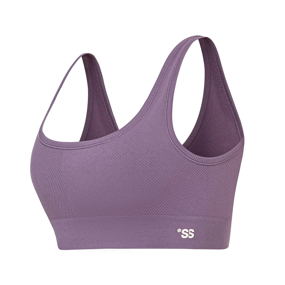 Бесшовный спортивный топ в рубчик Plum